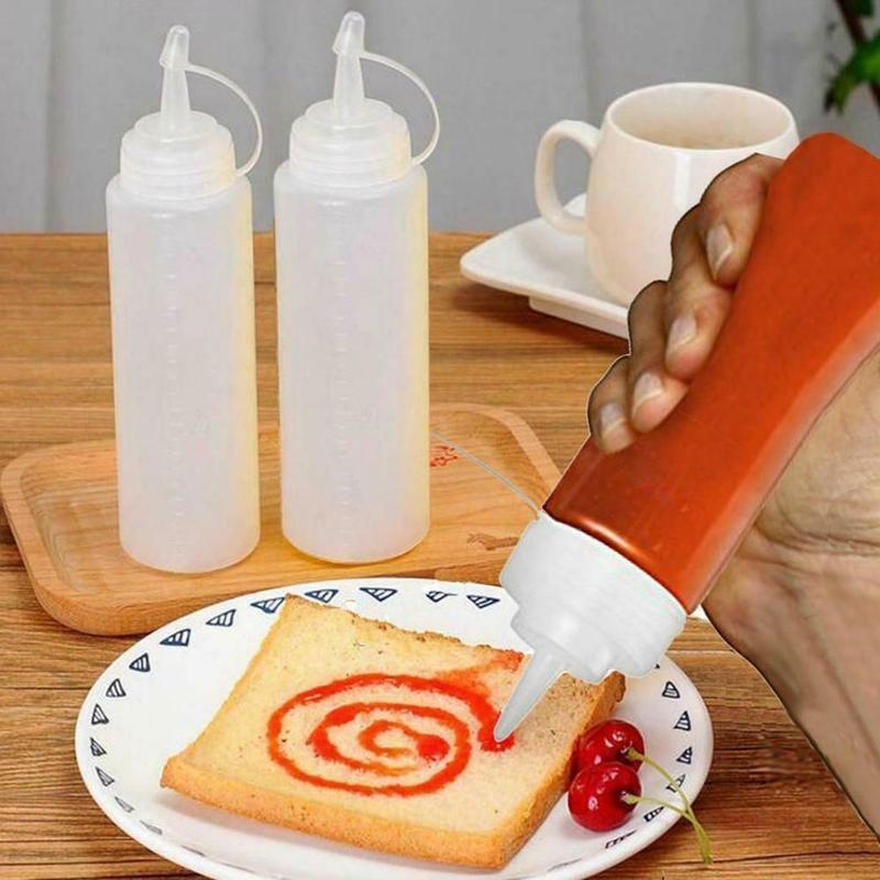 Bình Nhựa Đựng Nước Sốt 240-480ml Có Thang Đo Tiện Dụng Cho Nhà Bếp
