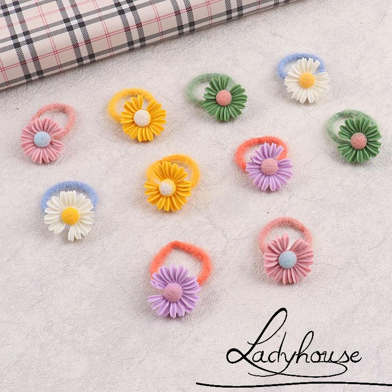 Dây Cột Tóc Co Giãn Trang Trí Hình Hoa Cúc/ Động Vật Hoạt Hình Cho Bé Gái