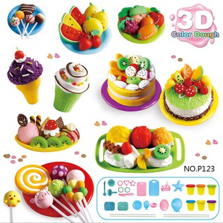 ĐỒ CHƠI BỘ ĐẤT NẶN HÌNH MÓN ĂN BÁNH KEM VÀ KẸO CÁC LOẠI COLOR DOUGH TOYS