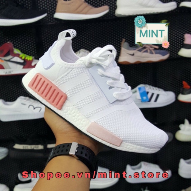 . Giày NMD R1 WhitE Pink uy tín P hot