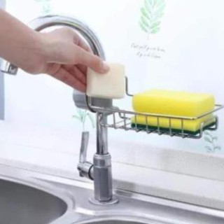 Giỏ inox gắn vòi rửa bát nhà bếp, bồn rửa mặt nhà tắm đa năng, giá rẻ