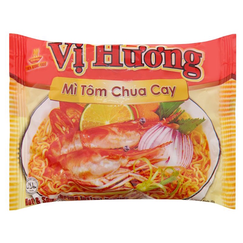 Thùng 30 gói mì tôm chua cay Vị Hương 65gr