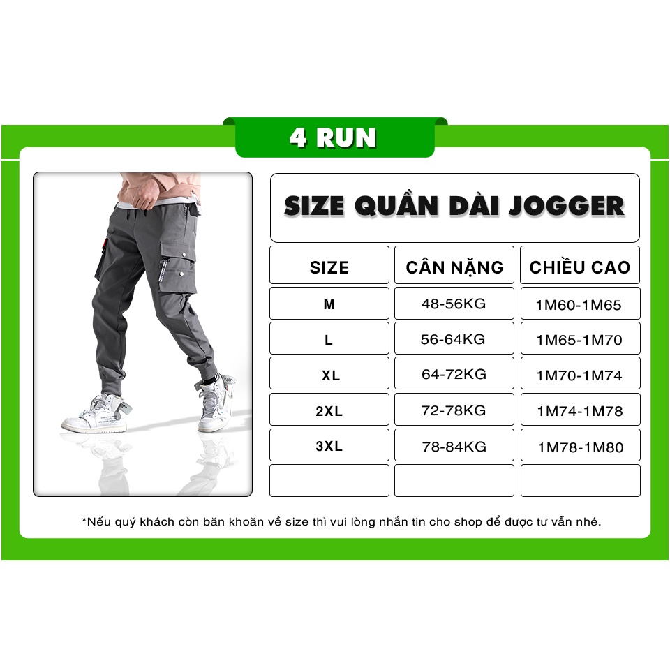 Quần thể thao nam 4RUN mã "KC-I" quần jogger nam  Phong Cách Hàn Quốc kiểu bó ống đẹp