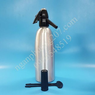 Bình tạo nước soda hợp kim nhôm cao cấp 1 lít - Soda Siphon - màu bạc