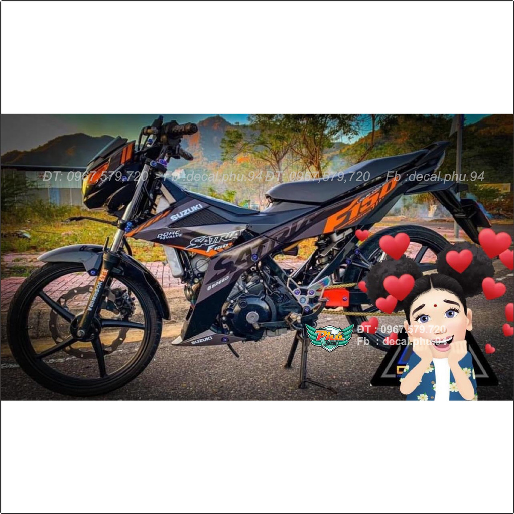 Tem Rời Satria Xám cam (F)