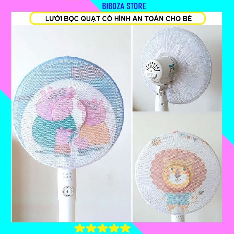 Lưới Bọc Quạt Có Hình Hoa Văn Ngộ Nghĩnh Có Dây Rút, Bảo Vệ Trẻ Nhỏ Khỏi Nguy Hiểm Khi Tiếp Xúc Với Lồng Quạt