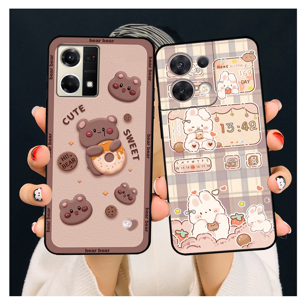 Ốp lưng Oppo Reno 8 4G / Reno 8Z 5G / Reno 8 5G in hình gấu bear, gấu nâu đáng yêu,ốp lưng chống sốc, bền đẹp