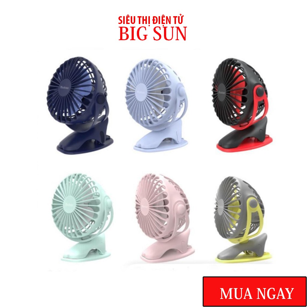 Quạt sạc YOOBAO F04 mini ✨Chính hãng xoay góc 720độ, 32 tiếng, đế kẹp đa năng hoặc đặt bàn - BH 6 tháng