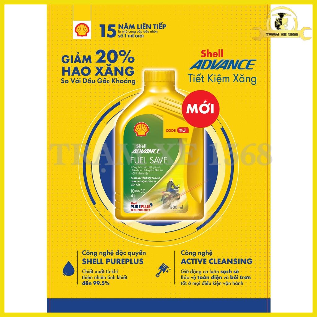 (Xe Ga 800ml) Dầu Nhớt Shell Fuel Save 10w30 SN Full Tổng Hợp Tiết Kiệm Nhiên Liệu Xe Êm Máy Bốc