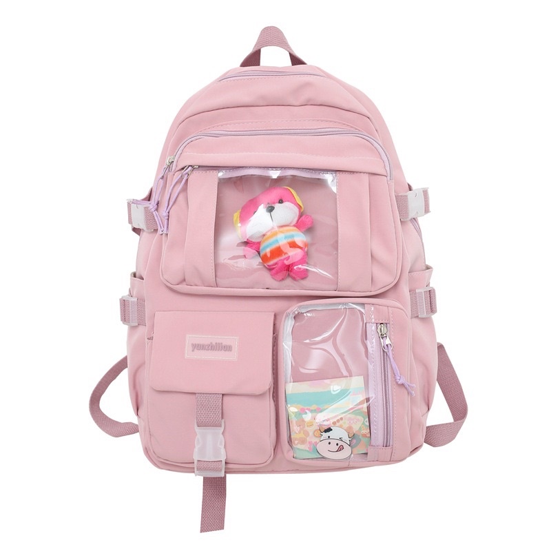 Balo Hàn quốc Siêu nhẹ Chống Thấm, Chống Nước, Balo ulzzang hàn quốc phối trong suốt we are young