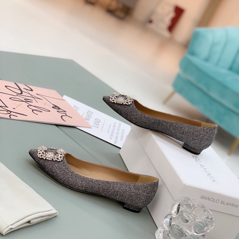 Giày Búp Bê Da Cừu Đính Đá 2 / 5 / 7 / 10cm Phong Cách Cổ Điển Dành Cho Nữ