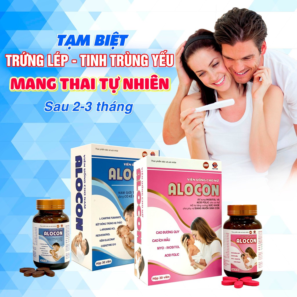 Viên Uống Bổ Thận Tráng Dương Tăng Cường Sinh Lý Mạnh Tinh Trùng Tăng Khả Năng Thụ Thai Alocon Nam Vạn Tam Chính Hãng