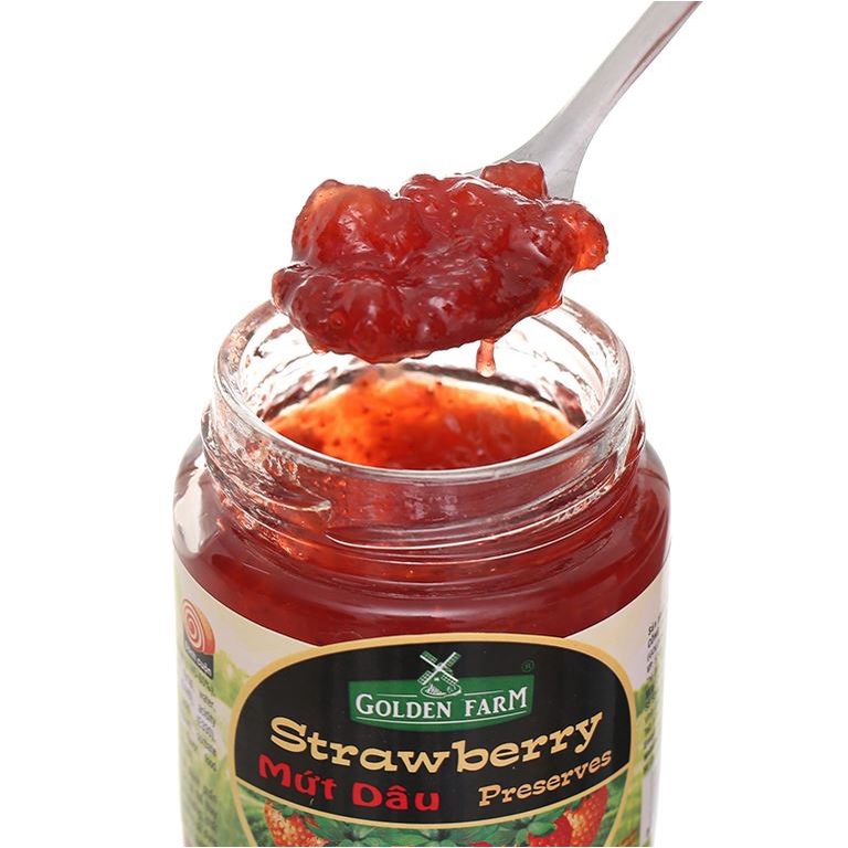 Mứt Dâu Strawberry Preserves GOLDEN FARM 210G - ăn kèm kem, sinh tố, bánh mì, sandwich, trà nóng