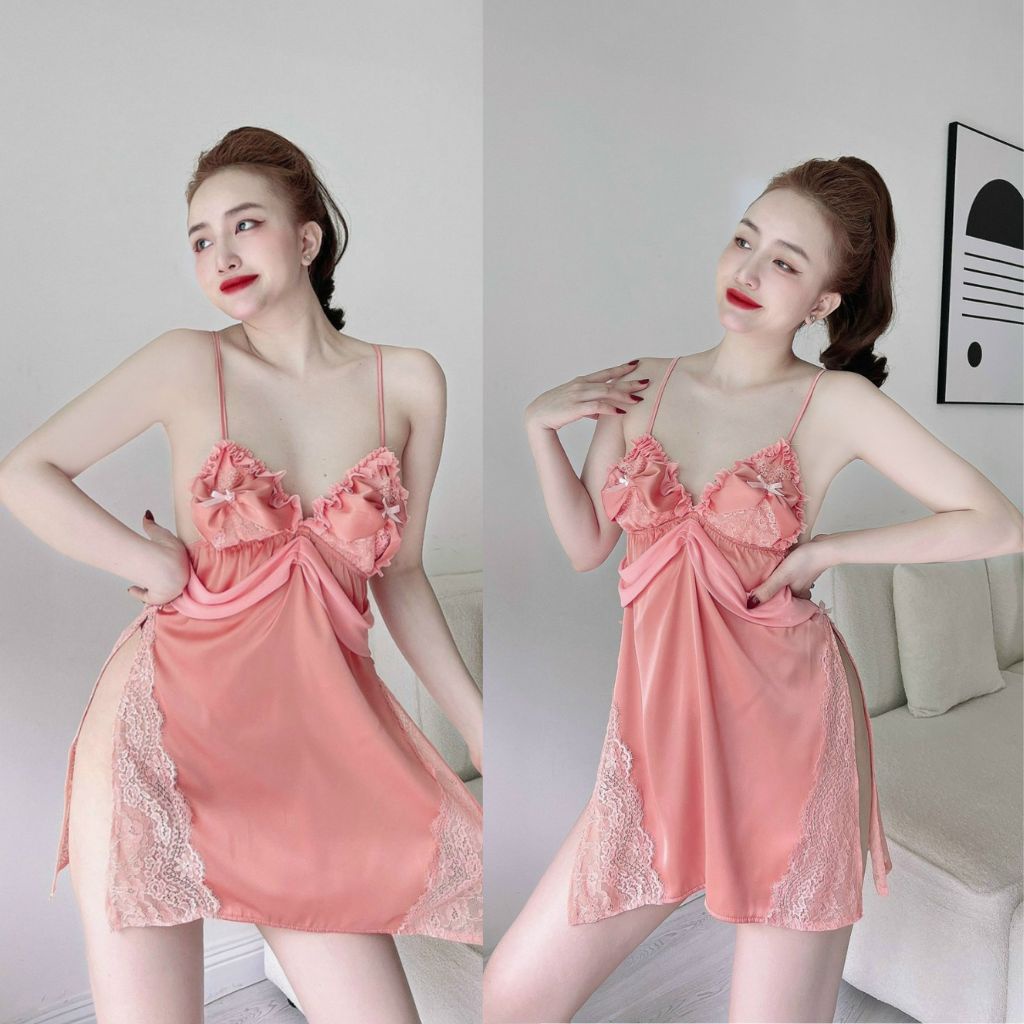 Váy ngủ sexy MIKY, Đầm ngủ sexy lụa Latin Chất Siêu Mát Dáng Siêu Xinh &lt; 60kg