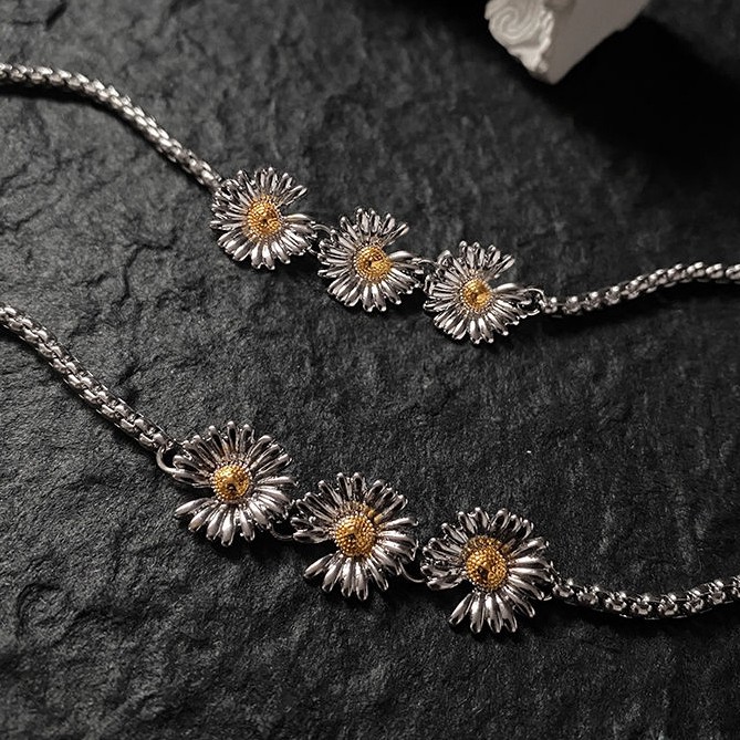 Vòng Đeo Tay Họa Tiết Hoa Cúc Nhỏ Phong Cách Hip Hop Hipster 22427