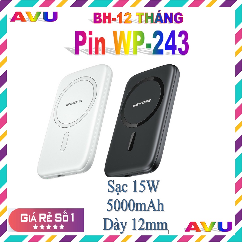 Sạc dự phòng - không dây Wekome WP-243 dung lượng 5000mah - sạc nhanh 15W