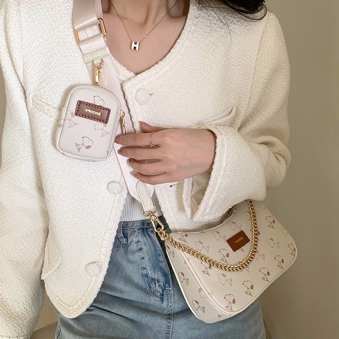 Túi đeo chéo Snoopy kèm ví nhỏ đẹp phong cách trẻ trung dễ thương hot trend CV28