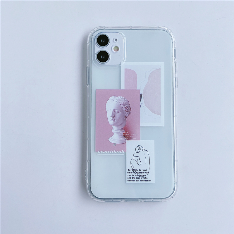 Simplicity SAMSUNG Note20 Note20ultra A21S A02S A02/M02 A42 5G A12 5G A20/A30 A50 A50s personality label letter transparent Shockproof Phone Soft TPU Case abstract David statue mobile phone case