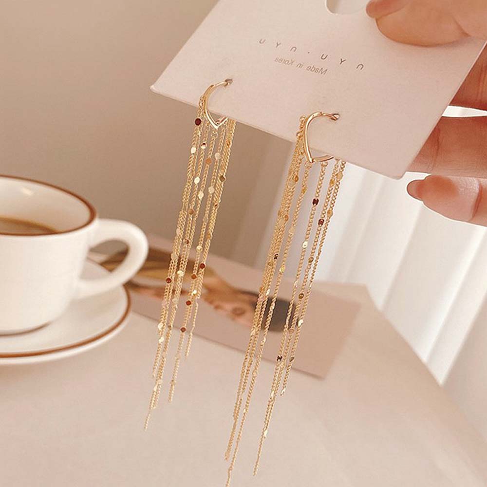Bông Tai Kim Loại Hình Trái Tim Phong Cách Hàn Quốc Dành Cho Nữ