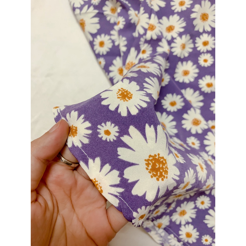 Pass Chân váy xòe hoa dáng dài màu tím V14