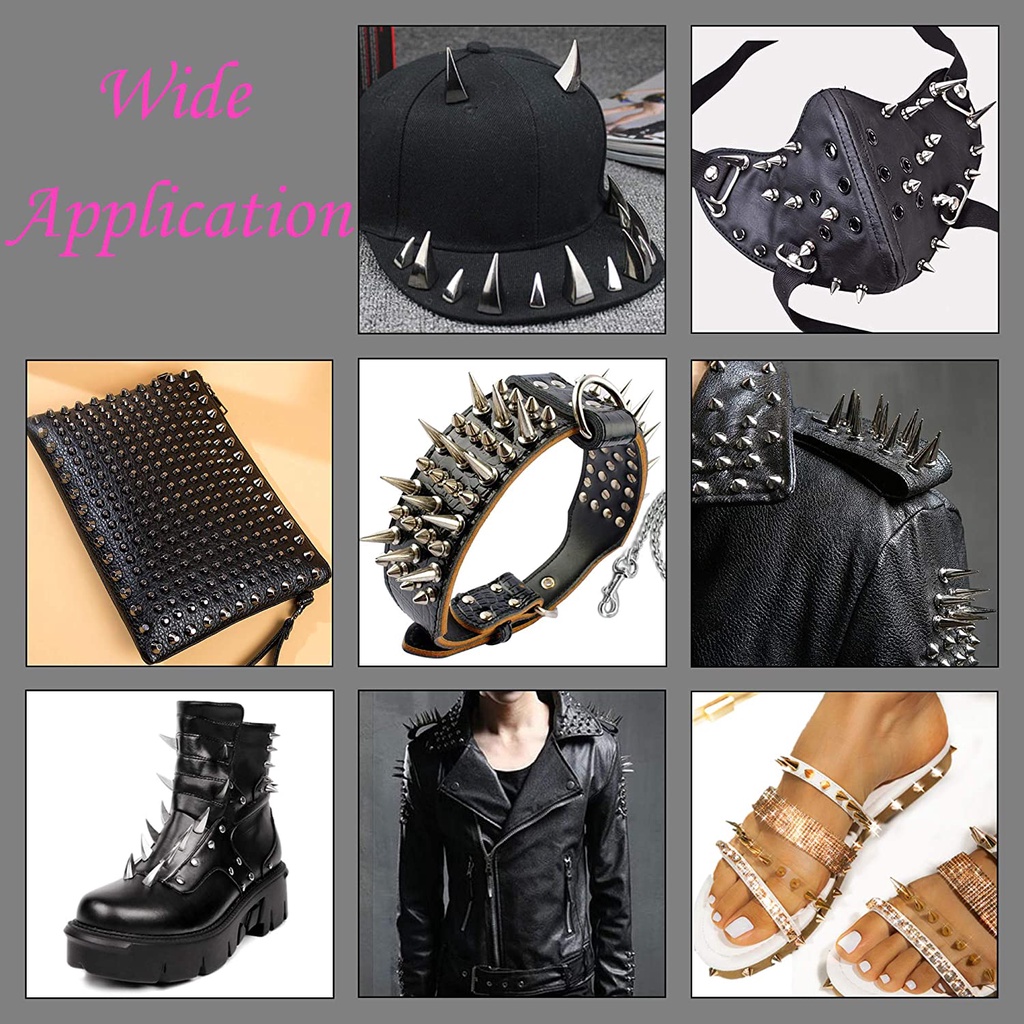 Đinh Tán Kim Loại Nhiều Kích Thước Màu Đen Chuyên Dụng Cho Quần Áo Da