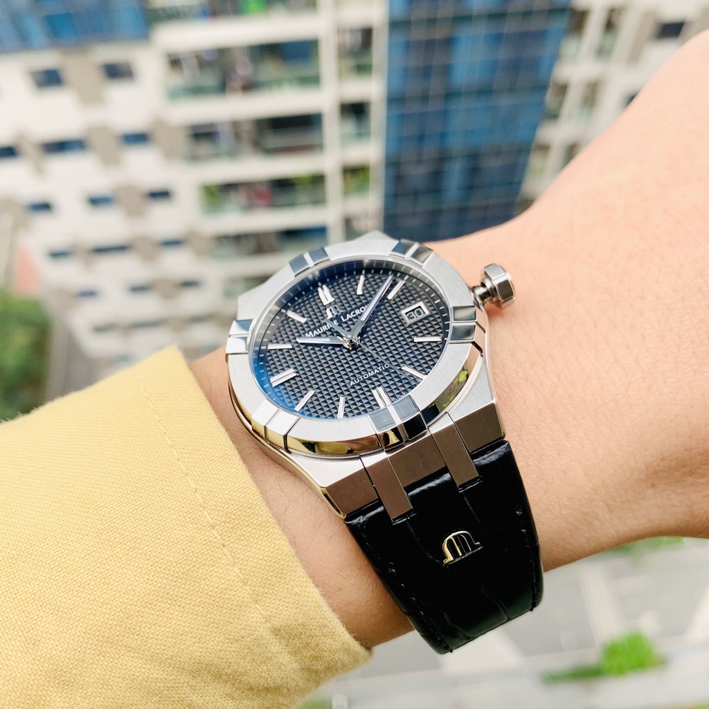 Đồng hồ nam chính hãng Maurice Lacroix Aikon Black 39mm - AI6007-SS001-330-1 - máy cơ tự động - Kính Sapphire
