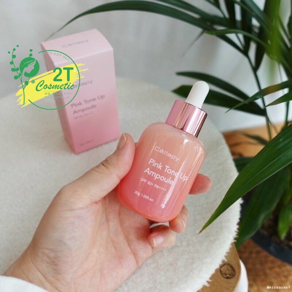 Serum dưỡng da cellapy pink tone up 𝐇𝐚̀𝐧 𝐐𝐮𝐨̂́𝐜 Tinh Chất Dưỡng Trắng Chống Nắng Cellapy Pink Tone Up Ampoule SPF 50+PA+