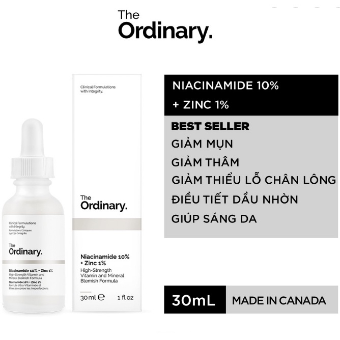 Serum The Ordinary Niacinamide 10% Zinc 1% Serum The Ordinary Chính Hãng