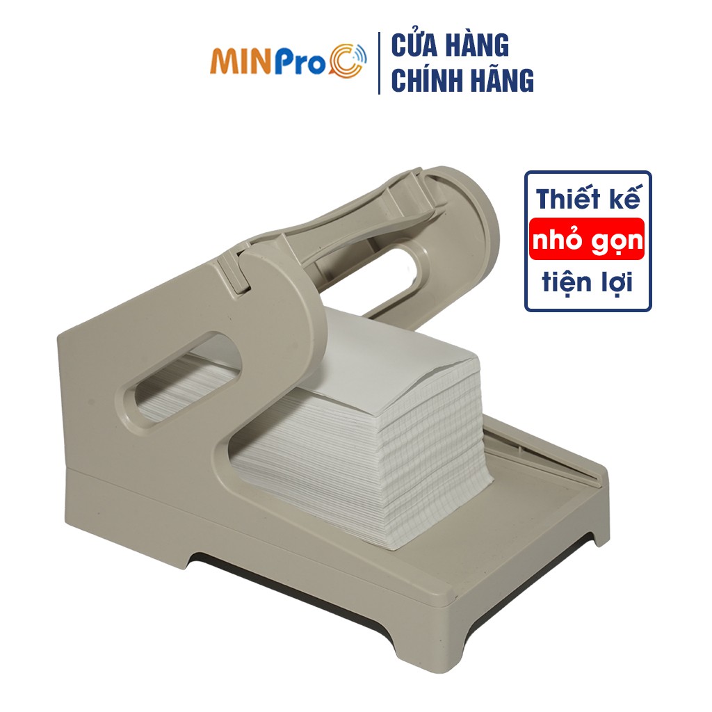 Giấy in nhiệt MINPRO tự dính 500 tờ khổ 76x130 in đơn hàng, mã vạch dùng cho máy in nhiệt W300, HPRT N41