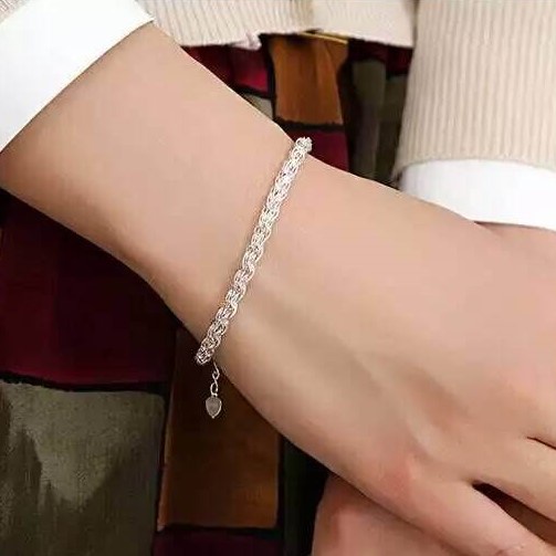 Lắc tay nữ bạc ta kết hình đuôi phụng - Trang sức bạc Evasilver