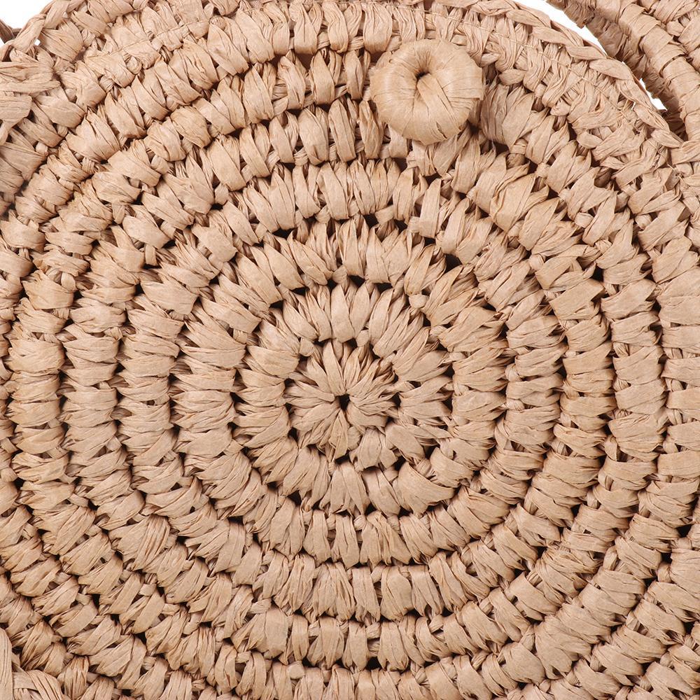 Lay Túi Xách Rơm Dệt Thủ Công Hình Tròn Rỗng Dây Đeo Vai