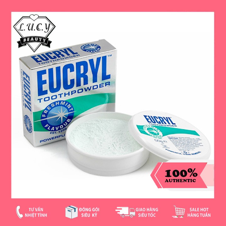 Hàng UK- Bột Trắng Răng Eucryl Tooth Powder