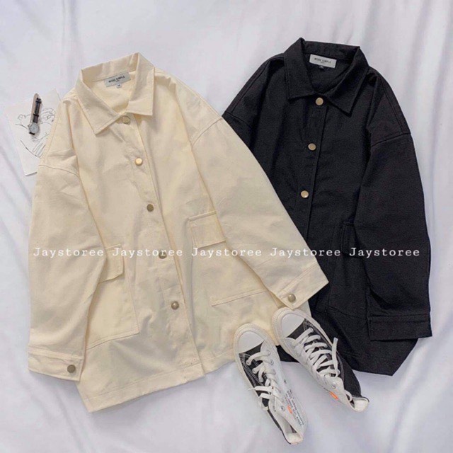 Áo Khoác Kaki Yun màu BE / ĐEN ❤️ Nam Nữ Unisex 3 Màu