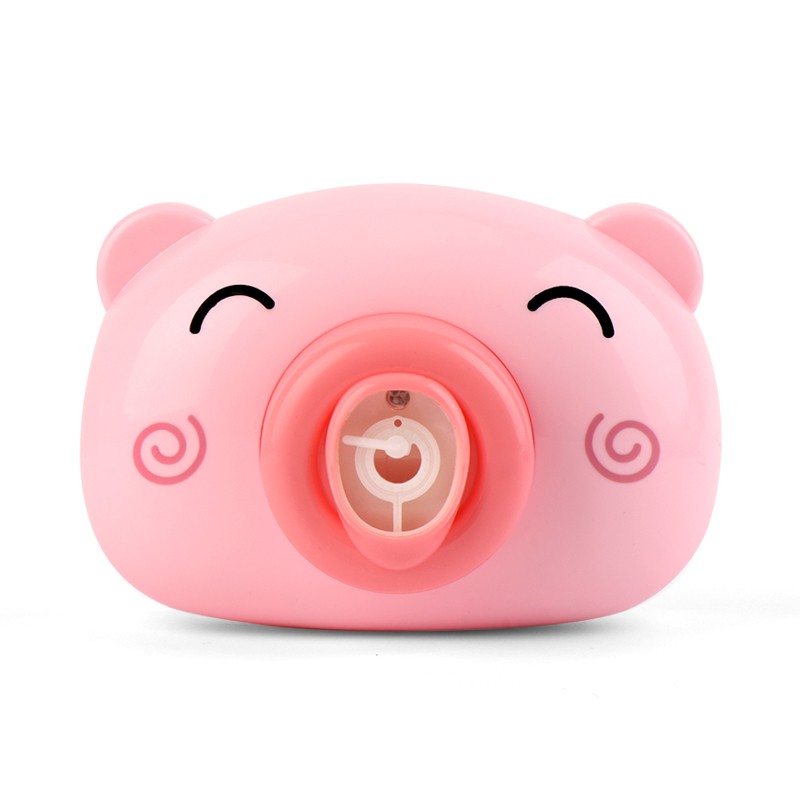 Đồ chơi máy ảnh thổi bong bóng tự động có nhạc hình chú heo hồng đáng yêu cho bé
