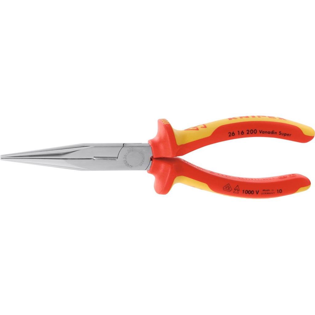 KỀM MŨI NHỌN MẠ CROM, CÁCH ĐIỆN KNIPEX 200MM 26 16 200