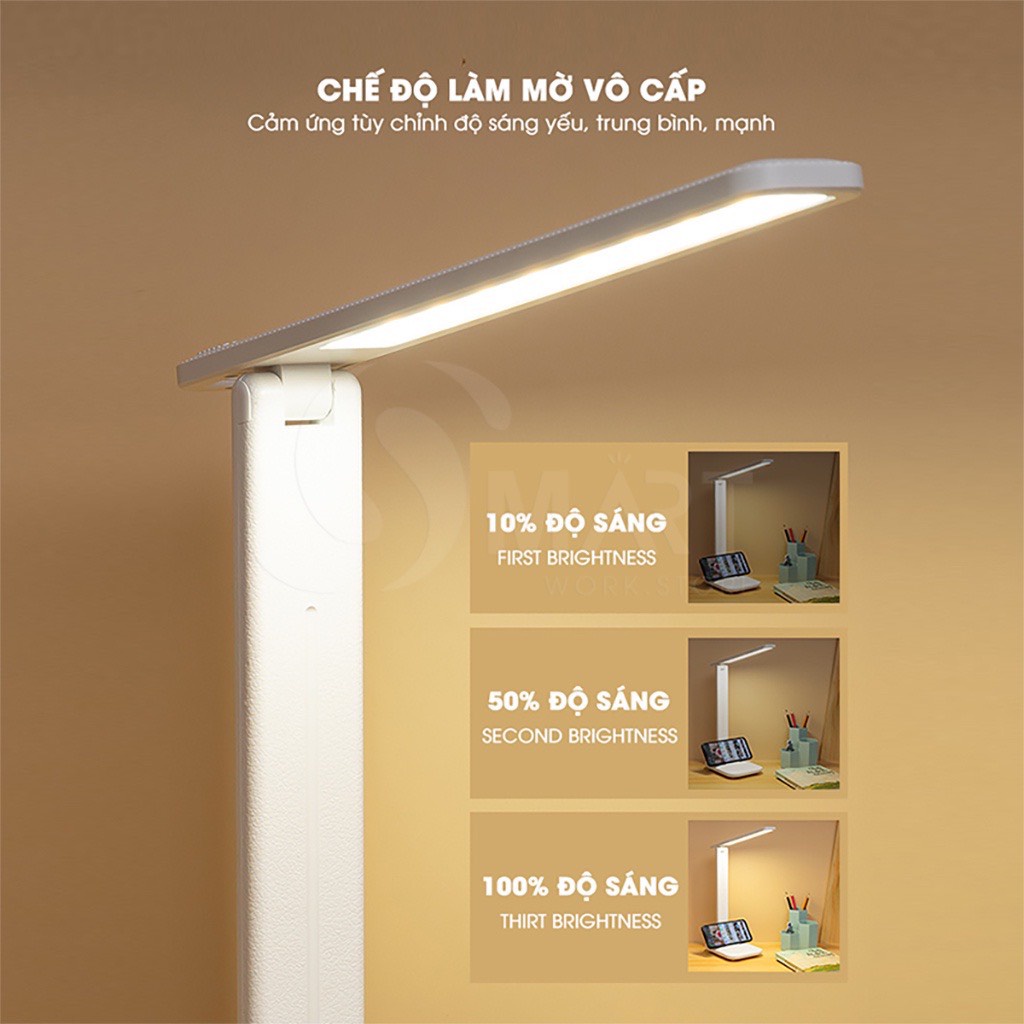 Đèn bàn học đọc sách tích điện TLDL - PYE bảo vệ mắt cảm ứng 3 chế độ ánh sáng biến thiên bảo vệ mắt.