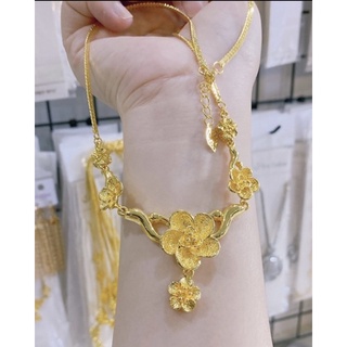 Dây chuyền cưới kiểu hoa mai mạ vàng 24 cực xinh