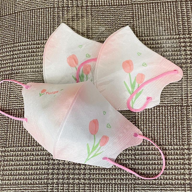 Khẩu Trang 3D Hình Hoa tulip Chống Nắng Ba Lớp Chất Lượng Cao Cho Người Lớn