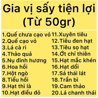 20 loại gia vị thảo dược sấy khô nguyên bản