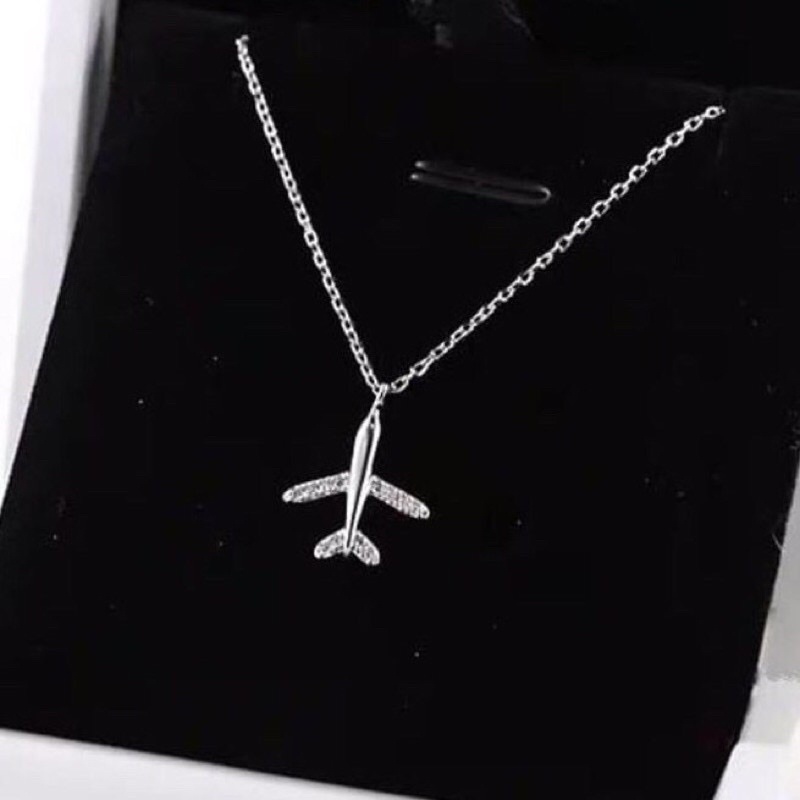 Dây chuyền máy bay đính đá chuẩn bạc thật - Kho sỉ bạc Nhất Linh