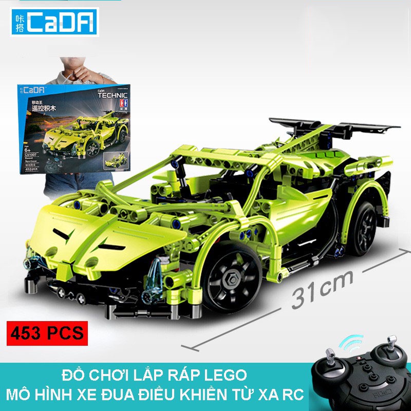 Đồ Chơi Xếp Hình CaDA C51007 Lắp Ráp LEGO Mô Hình Siêu Xe Điều Khiển Từ Xa 453 Mảnh Ghép