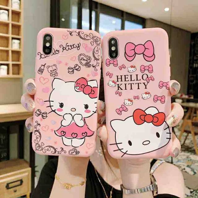 Ốp Điện Thoại Mềm Hình Hello Kitty Màu Hồng Cho Vivo Y21 Y22 Y65 Y66 Y67 Y69 Y81 Y83 V3 V5 V7 Plus