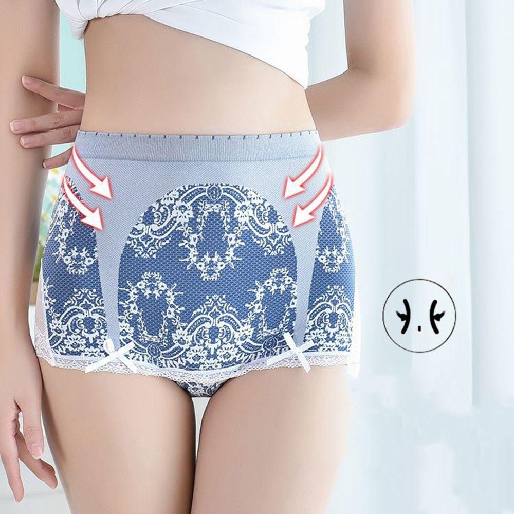 QQMALL Quần Lót Eo Cao Mềm Mại Thoáng Khí Màu Trơn In Họa Tiết Hoa Phong Cách Hàn Quốc Cho Nữ