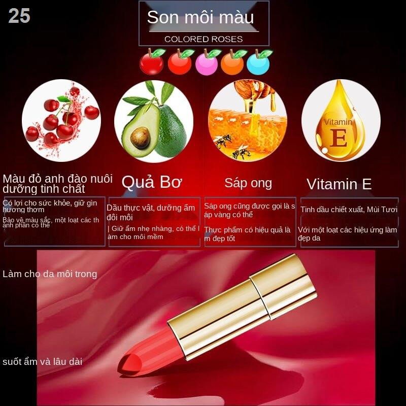 Jelly lipstick không phai màu son lì, dưỡng ẩm và thấm nước Phụ nữ có thai, học sinh trẻ em thể ăn sẵn