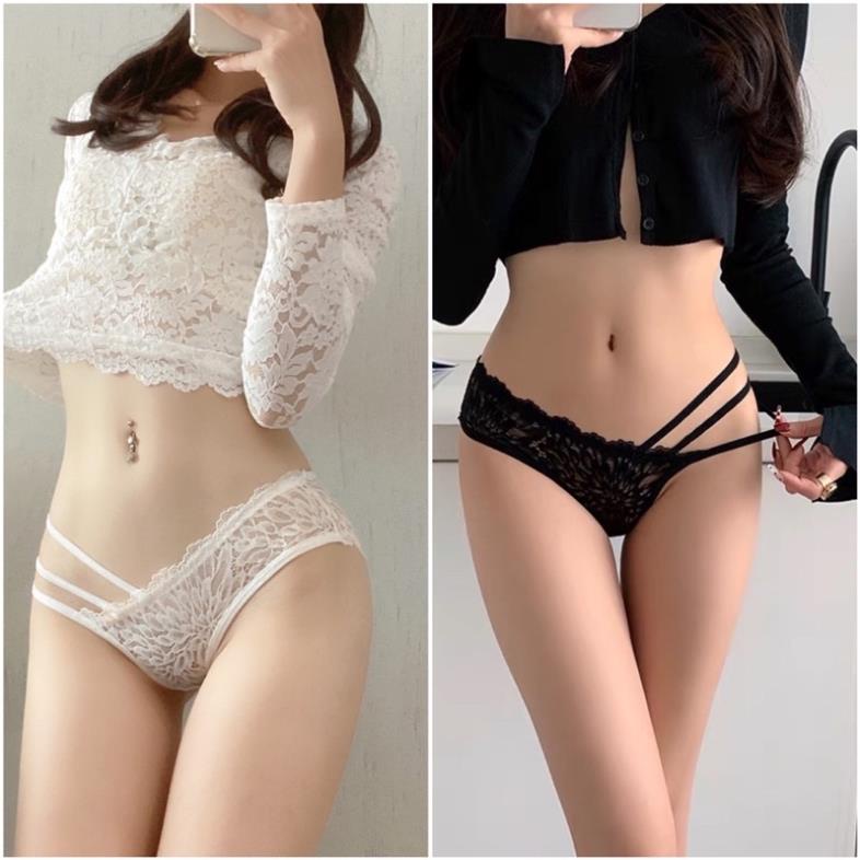 Quần Lót Nữ Cradin ❤️Quần Lót Ren Sexy Phối Họa Tiết 3 Dây Hông Gợi Cảm Quyến Rũ 9802