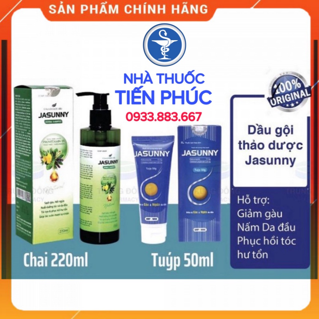 Dầu gội dược liệu Jasunny.hỗ trợ giảm gàu, ngứa hết nấm da đầu Jassuny.Gói 5g, Tuýp 50g