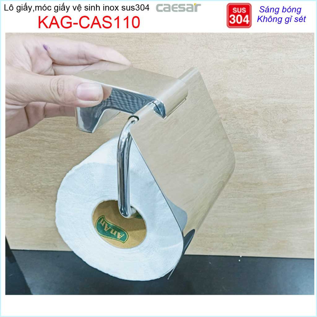 Móc gấy Caesar KAG-CAS110, hộp để giấy vệ sinh inox 304 bóng thiết kế cao cấp