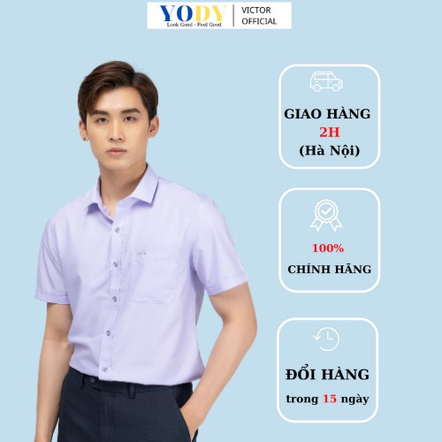 Áo Sơ Mi Nam YODY Tay Ngắn 2 Túi Classic, Chất Liệu Cao Cấp Dáng Công Sở Mã SP SNM4003