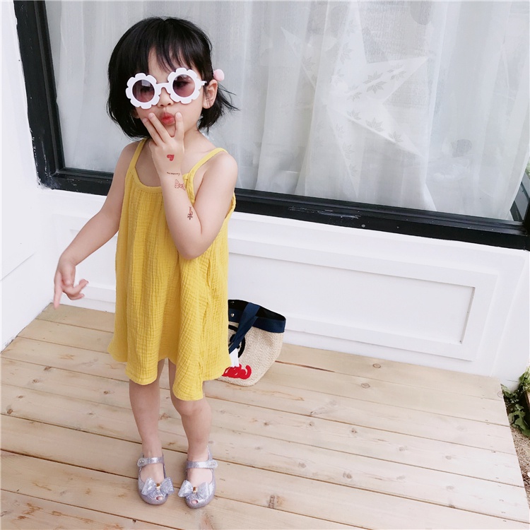 Váy bé gái 2 dây sành điệu AM107 - đầm bé gái từ sơ sinh tới 18kg