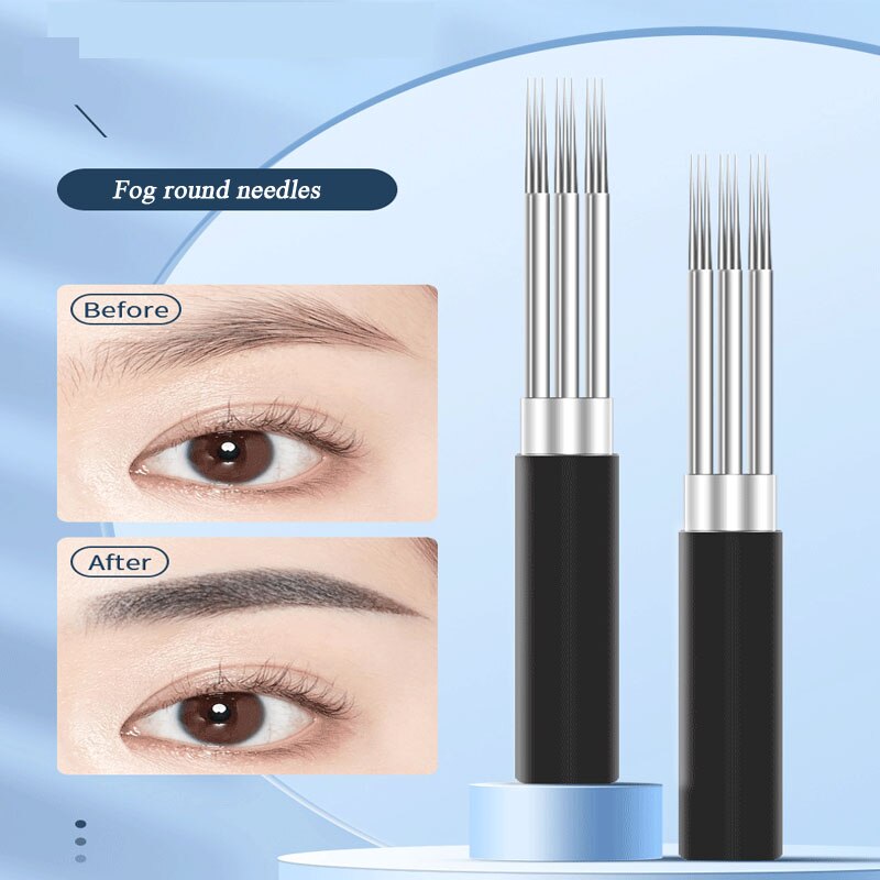 20 cái Microblading Tool Hình Xăm Chuyên Nghiệp Thô Kim Trang Điểm Vĩnh Viễn Lưỡi Hướng Dẫn Sử Dụng Bút Phun Sương Kim Hình Xăm Cung Cấp Phụ Kiện